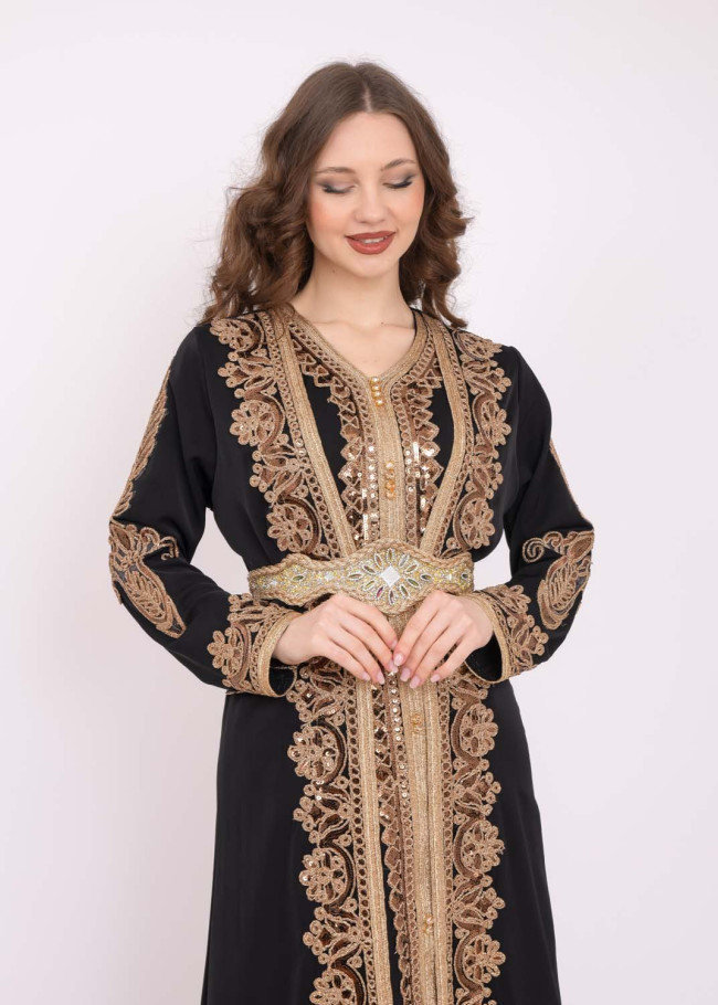 Women kaftan Vikor two-piece 4102 Siyah