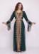 Two Piece Women Kaftan With Chiffon Outer Layer 4103 Haki