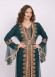 Two Piece Women Kaftan With Chiffon Outer Layer 4103 Haki