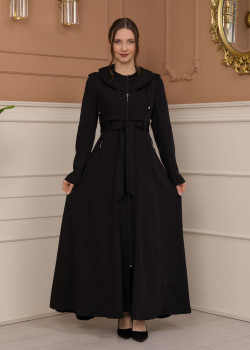 مانطو برادا نسائي ياقة بليسه 1225 - اسود