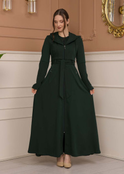 مانطو برادا نسائي ياقة بليسه 1225 - زيتي