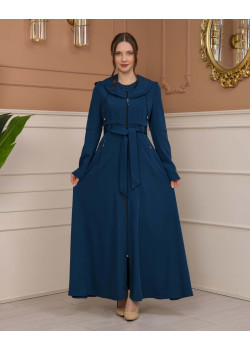 مانطو برادا نسائي ياقة بليسه 1225 - تركواز