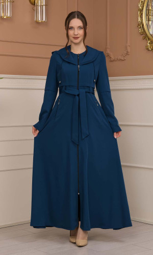 مانطو برادا نسائي ياقة بليسه 1225 - تركواز