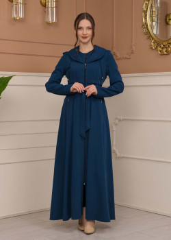 مانطو برادا نسائي ياقة بليسه 1225 - تركواز