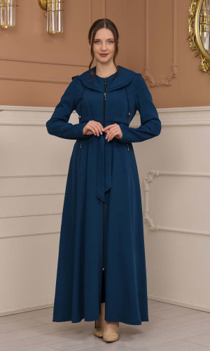 مانطو برادا نسائي ياقة بليسه 1225 - تركواز