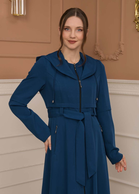 brada Fabric Manto with Bolero Zipper and Satin Lining 1225