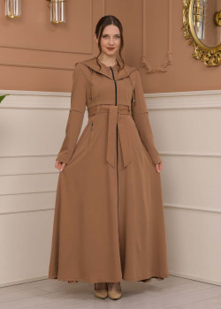 مانطو برادا نسائي ياقة بليسه 1225 - بيج