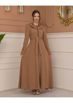 مانطو برادا نسائي ياقة بليسه 1225 - بيج