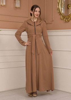 مانطو برادا نسائي ياقة بليسه 1225 - بيج