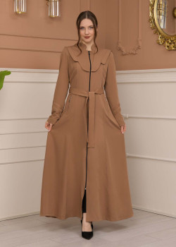 مانطو برادا ياقة ملكية 1226 - بيج