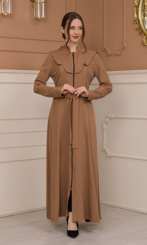 مانطو برادا ياقة ملكية 1226 - بيج