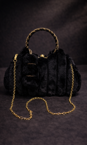 حقيبة يد عصرية بسلسلة معدنية طويلة 989 - اسود