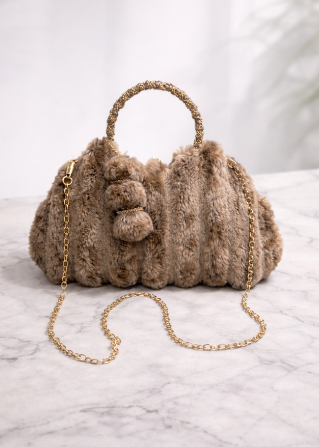 989 حقيبة فرو - ivory