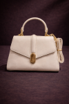 Elegant Handbag with Long Leather Strap 990 - beige