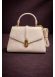 Elegant Handbag with Long Leather Strap 990 - beige