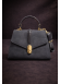 Elegant Handbag with Long Leather Strap 990 - gray