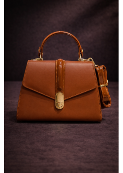 حقيبة يد راقية بحزام جلدي طويل 990 - عسلي