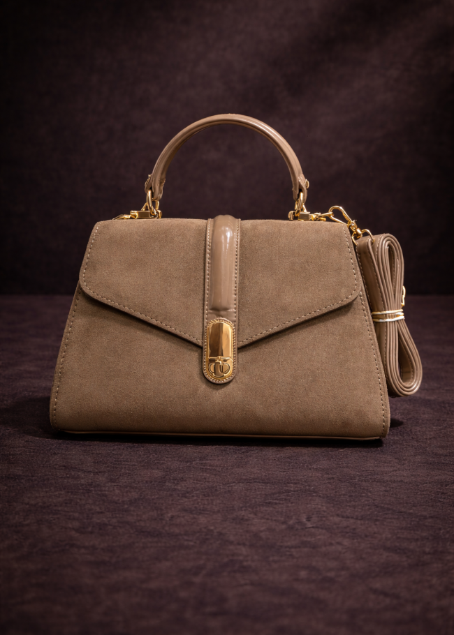 990 حقيبة جلد وشاموا - ivory