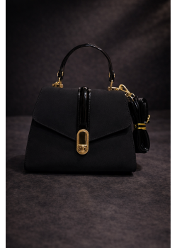 حقيبة يد راقية بحزام جلدي طويل 990 - اسود