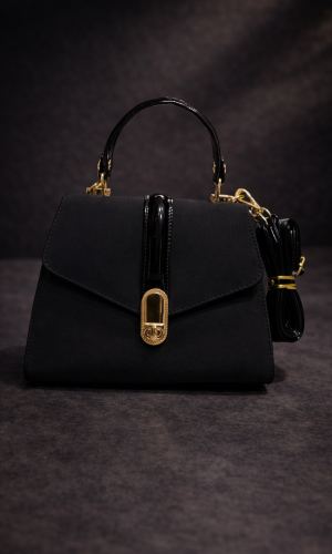 حقيبة يد راقية بحزام جلدي طويل 990 - اسود