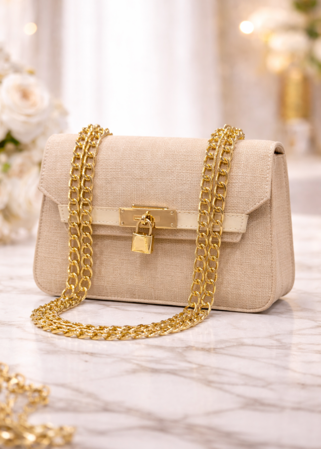 991 حقيبة سلسلة  - بيج