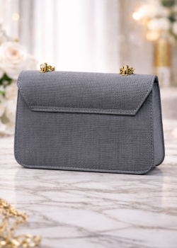 حقيبة يد راقية بسلسلة معدنية طويلة 991  - رمادي