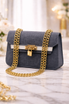 Sophisticated Handbag with Long Metal Chain 991  - Anthracite