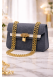 Elegante Handtasche mit langer Metallkette 991  - Anthrazit