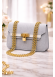 Elegante Handtasche mit langer Metallkette 991  - Grau