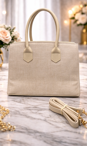 حقيبة كروس بادي جلدية بتصميم عملي 992 - بيج