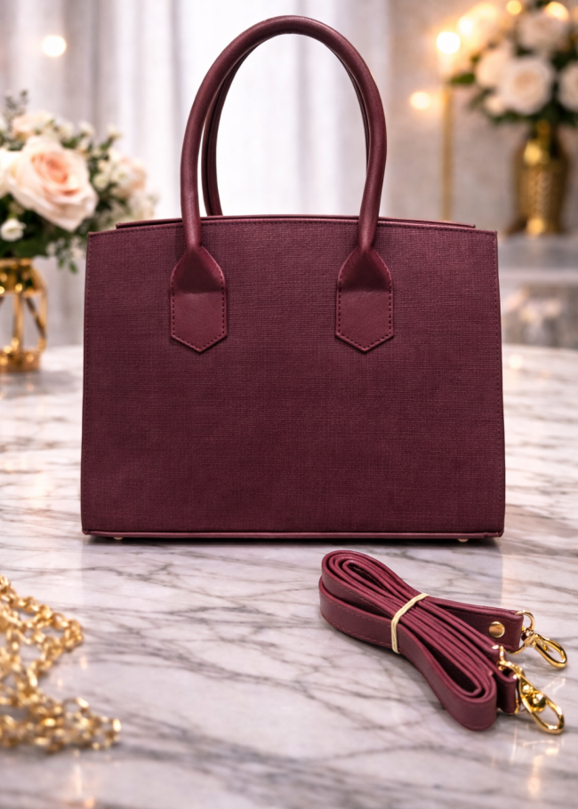 92 حقيبة قفل كبيرة - cherry red