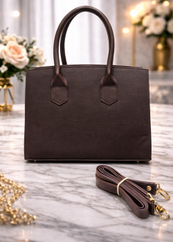 Praktische Leder-Umhängetasche mit langem Gurt 992 - Braun