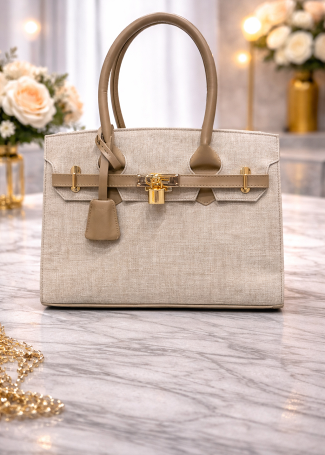 92 حقيبة قفل كبيرة - ivory