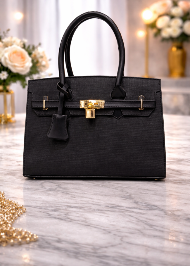 92 حقيبة قفل كبيرة - Schwarz