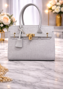 Praktische Leder-Umhängetasche mit langem Gurt 992 - Grau