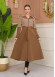Hooded Belted Hijab Parachute Topcoat 1229 - beige