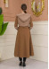 Hooded Belted Hijab Parachute Topcoat 1229 - Beige