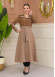 Hooded Belted Hijab Parachute Topcoat 1229 - tan