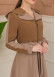 Hooded Belted Hijab Parachute Topcoat 1229 - tan