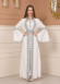 silver-embroidered kaftan Abiye 4109 - white