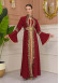 Altın işlemli  kaftan Abiye Elbise 4110 - Bordo