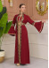 Altın işlemli  kaftan Abiye Elbise 4110 - Bordo