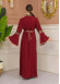Altın işlemli  kaftan Abiye Elbise 4110 - Bordo