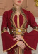 Altın işlemli  kaftan Abiye Elbise 4110 - Bordo