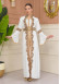 Altın işlemli  kaftan Abiye Elbise 4110 - Beyaz