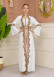 Altın işlemli  kaftan Abiye Elbise 4110 - Beyaz