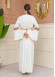 Altın işlemli  kaftan Abiye Elbise 4110 - Beyaz