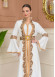 Altın işlemli  kaftan Abiye Elbise 4110 - Beyaz