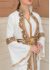 Altın işlemli  kaftan Abiye Elbise 4110 - Beyaz
