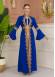 Altın işlemli  kaftan Abiye Elbise 4110 - Mavi